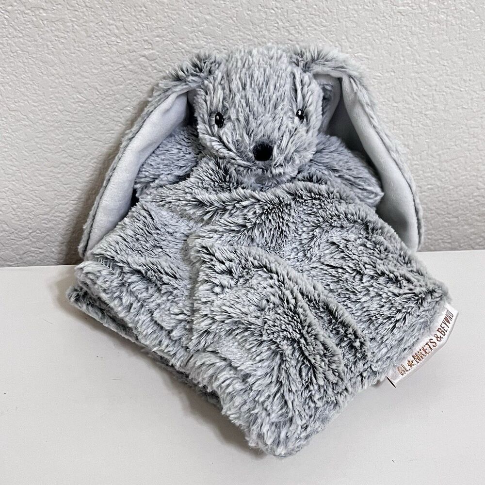 Blankets & Beyond Frosted Gray Bunny Rabbit Security Blanket Lovey Lovie Blankie